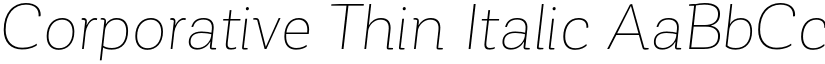 Corporative Thin Italic font