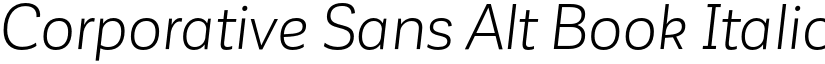 Corporative Sans Alt Book Italic font