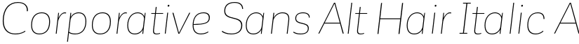 Corporative Sans Alt Hair Italic font