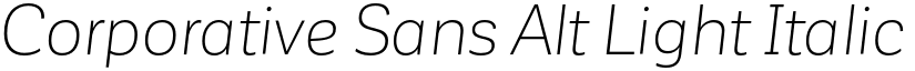 Corporative Sans Alt Light Italic font