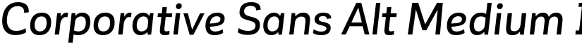 Corporative Sans Alt Medium Italic font