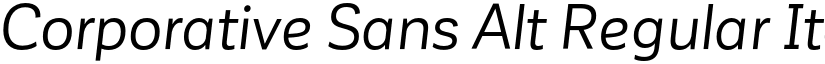 Corporative Sans Alt Regular Italic font