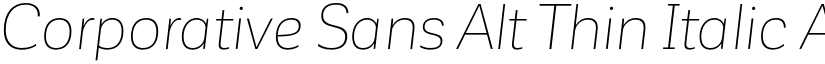 Corporative Sans Alt Thin Italic font