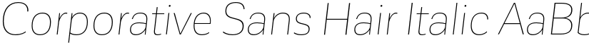 Corporative Sans Hair Italic font