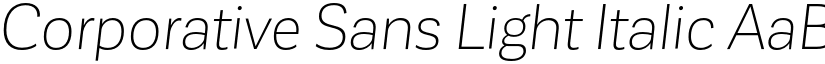 Corporative Sans Light Italic font