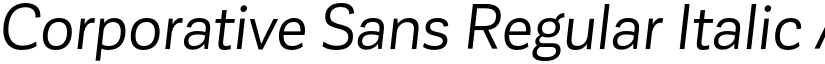Corporative Sans Regular Italic font
