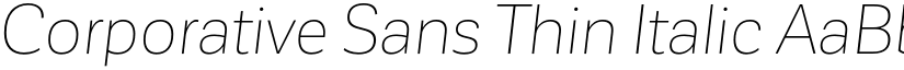 Corporative Sans Thin Italic font