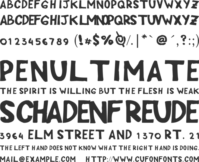 Cipp Hand font preview