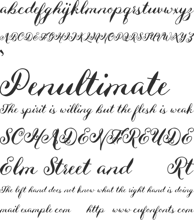 Hefalo script font preview