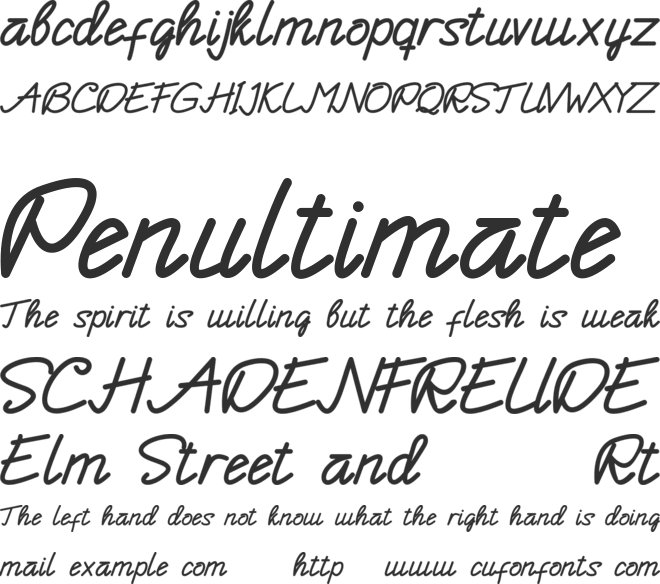 Enphand font preview