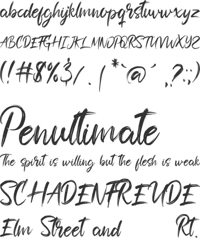 Shadow Brush font preview