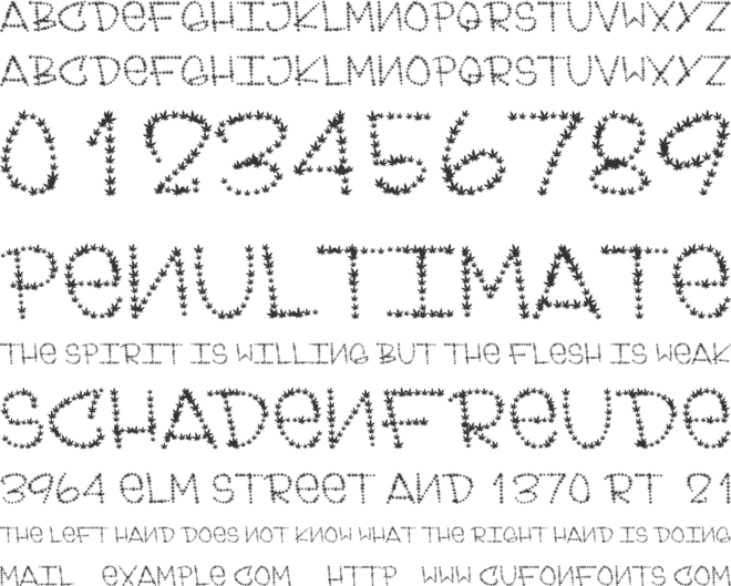 Weedface font preview