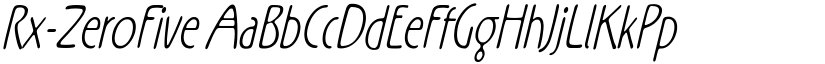 Rx-ZeroFive font