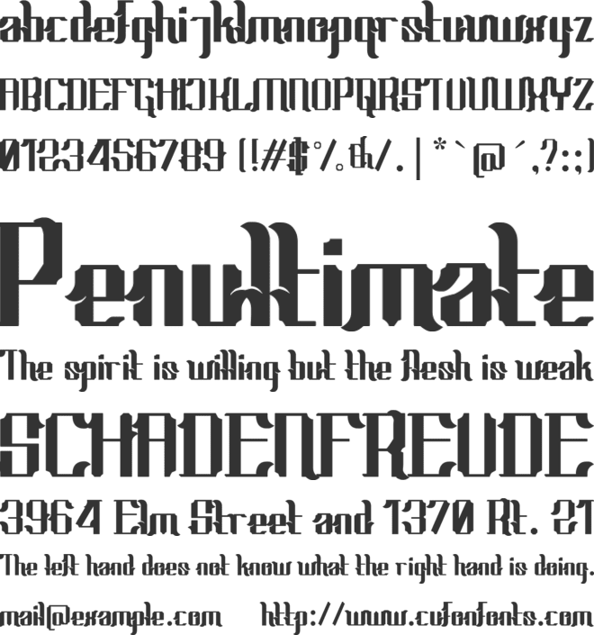 Theapot font preview