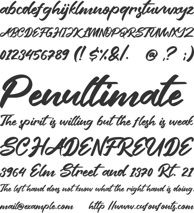 Friend Write font preview