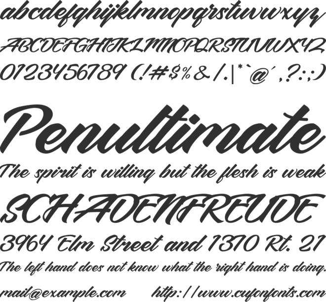 Meraphy font preview