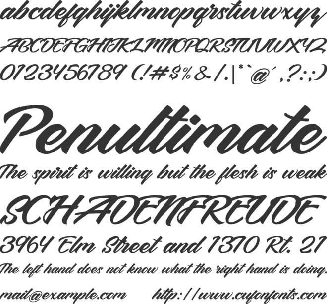 Meraphy font preview