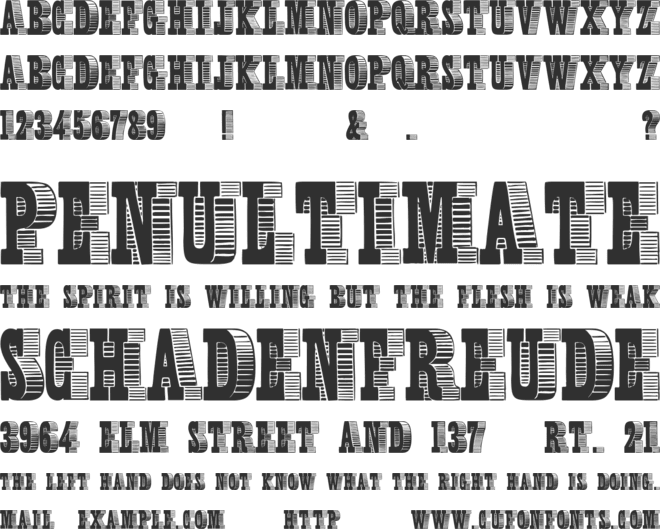 Shady Characters font preview