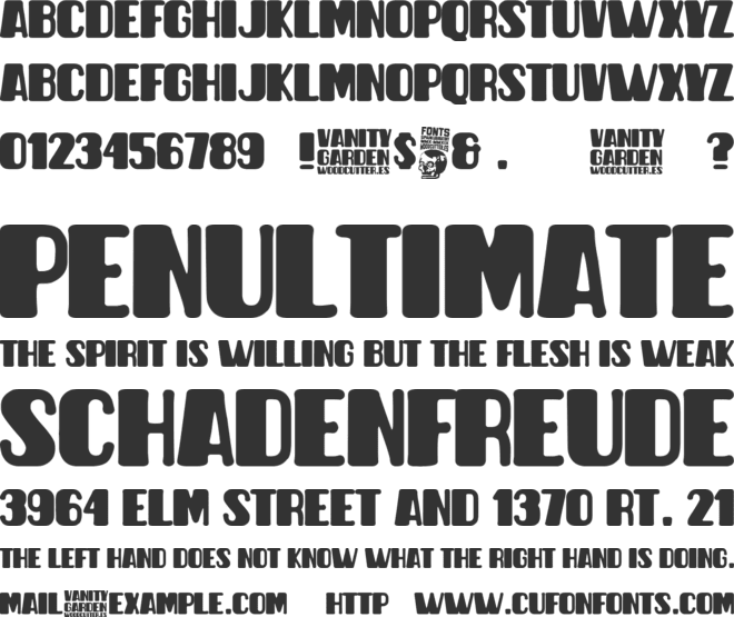 Vanity Garden font preview