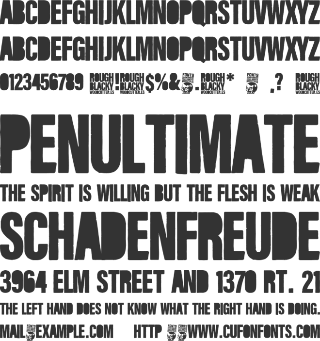 Rough Blacky font preview