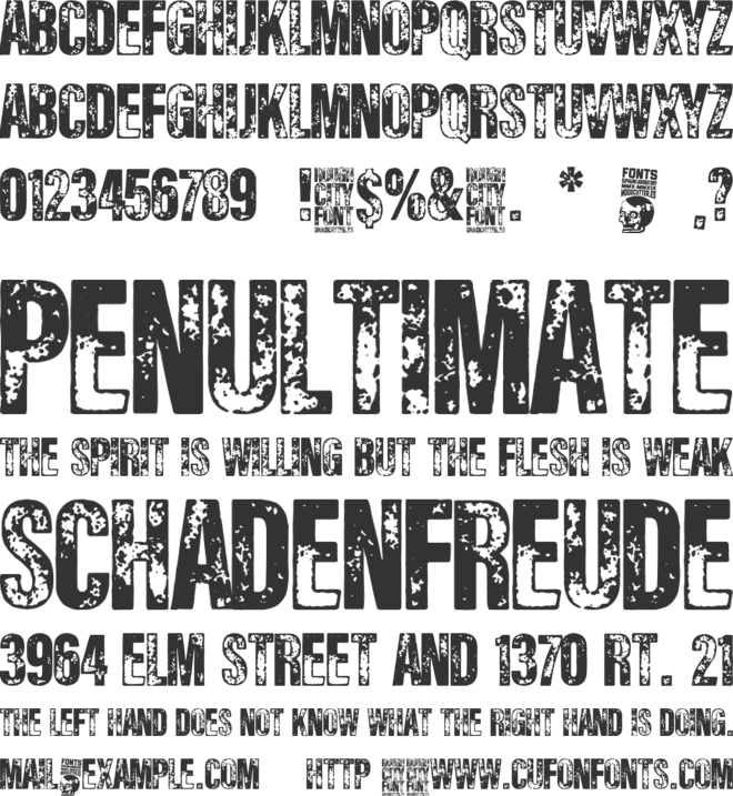 Rough City font preview