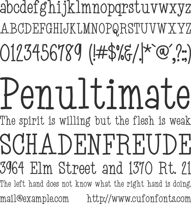 MySkinnyType font preview