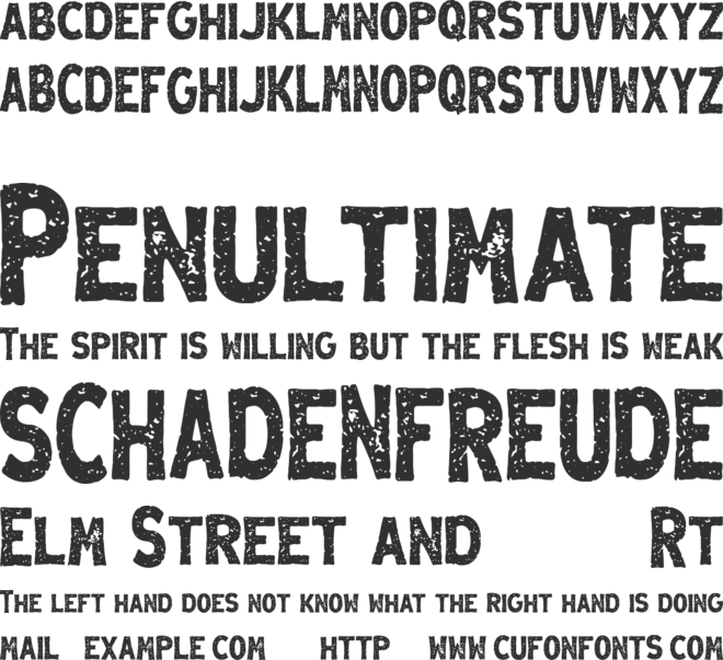 Menzanine font preview