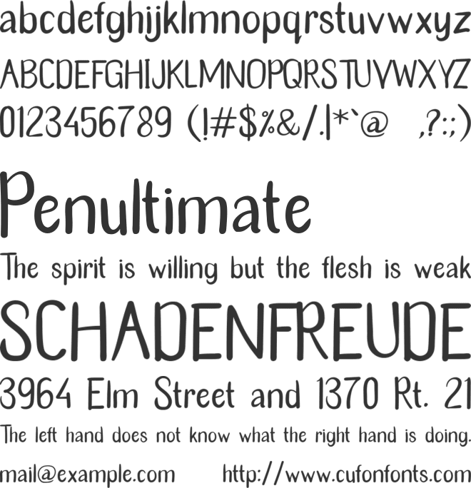 Mangostana font preview