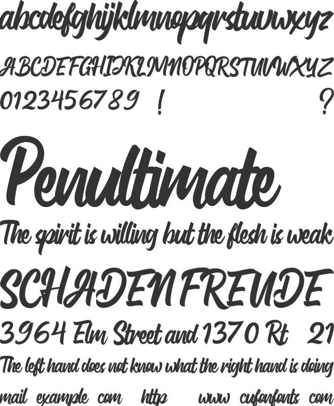 Gluottine font preview