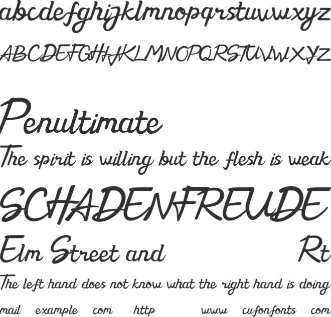 Hand Creation Personal Use font preview