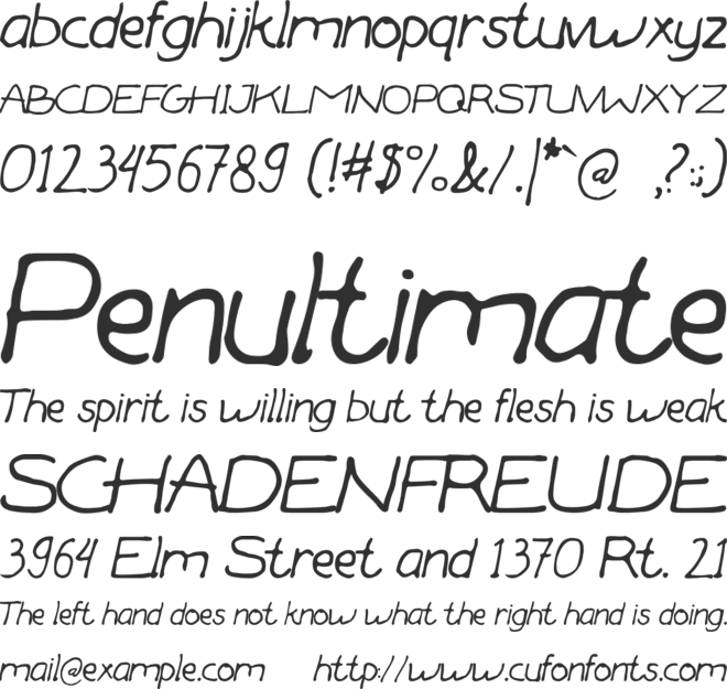 Forestia Handed font preview