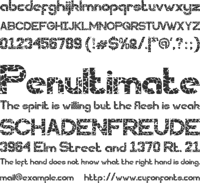 WALL STONES font preview