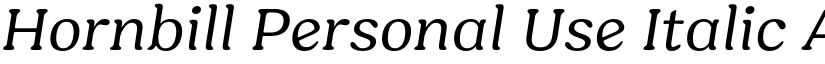 Hornbill Personal Use Italic font