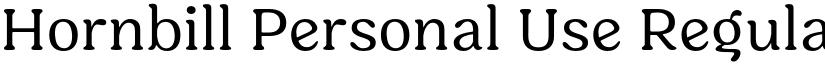 Hornbill Personal Use Regular font