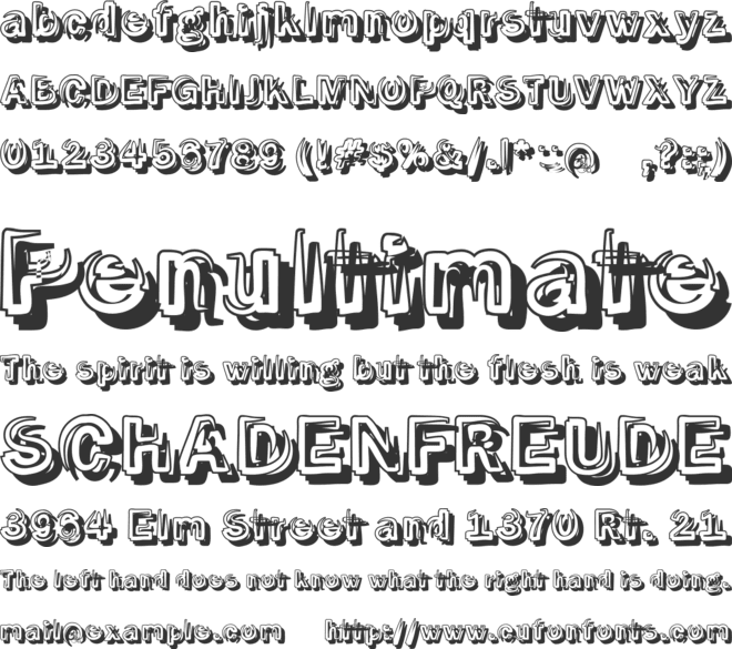 Smoke Shadow font preview