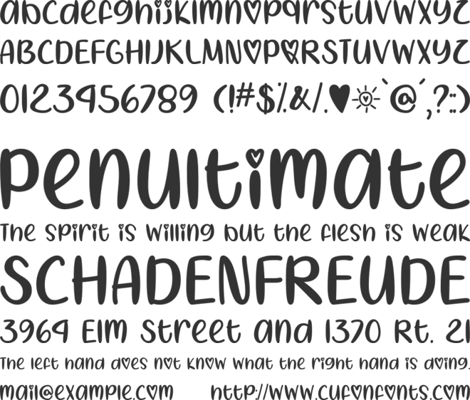 I Heart Summer font preview