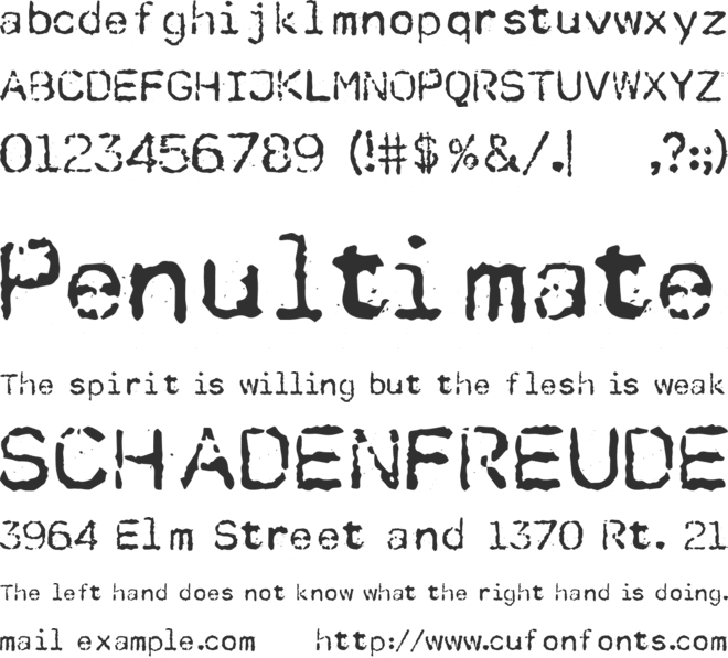 Enigma font preview