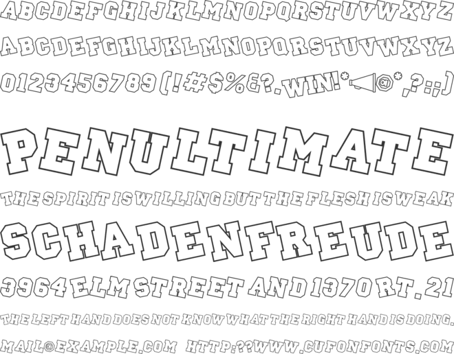 Pep Rally font preview