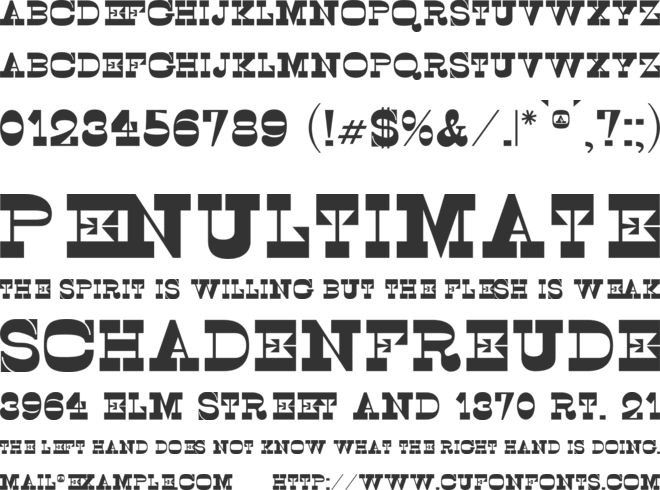 Zuecos CF font preview