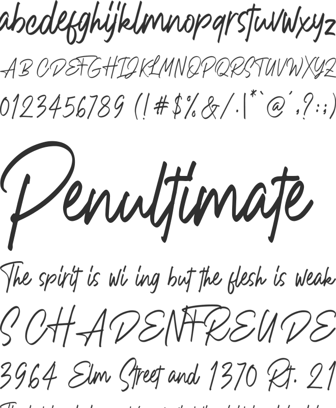 Andrellina font preview
