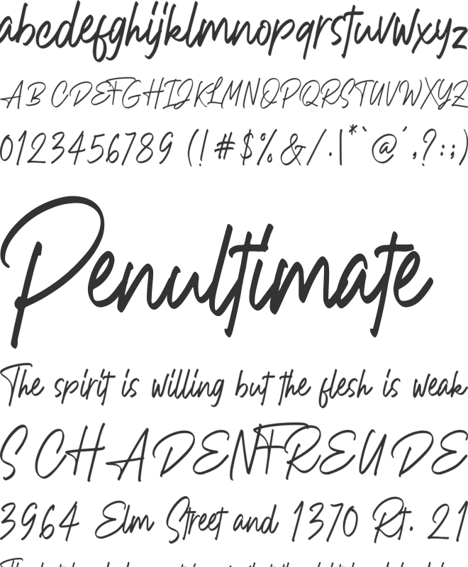 Andrellina font preview