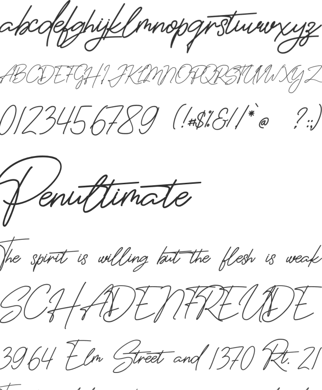 ThePrestigeSignature font preview