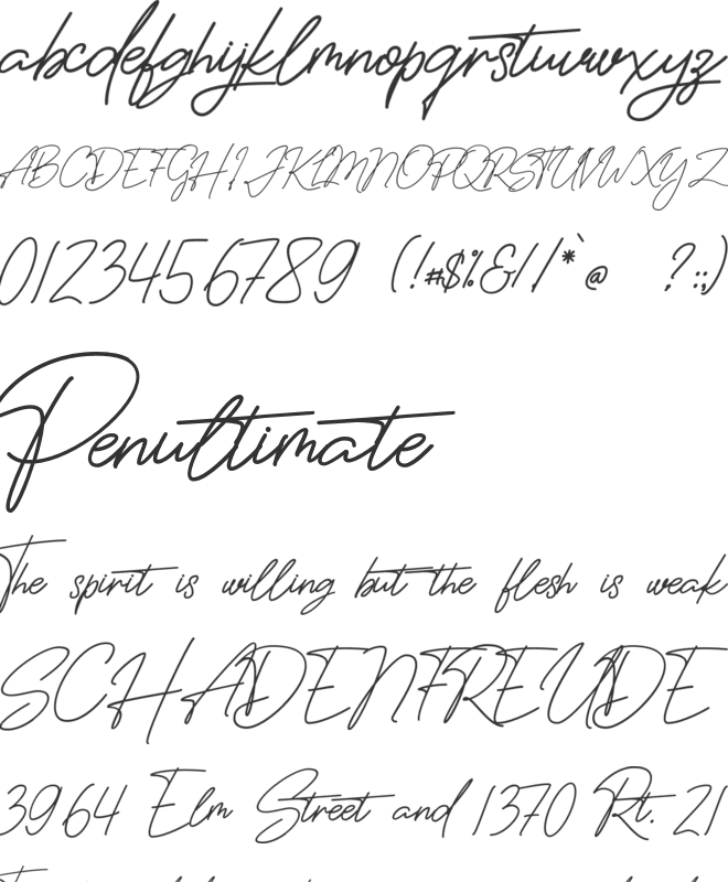 ThePrestigeSignature font preview