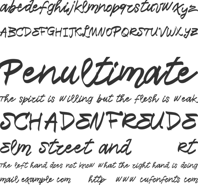 Vtks Angelina font preview