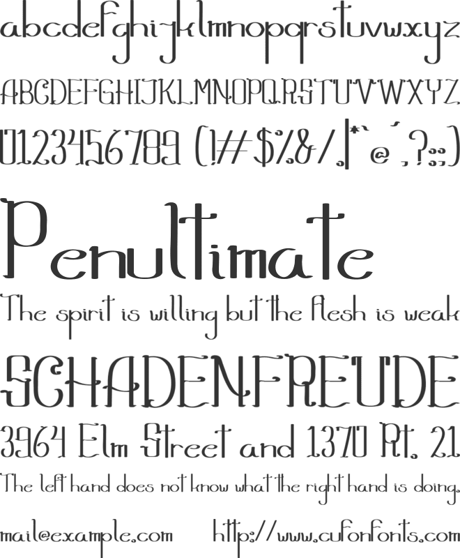 Sattiade font preview
