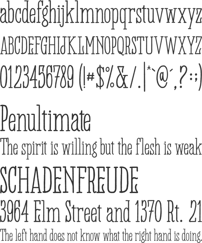 Panhitra font preview