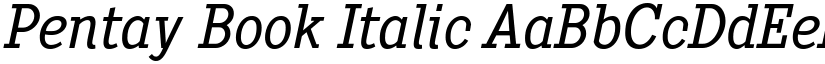 Pentay Book Italic font
