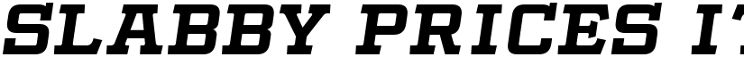 Slabby Prices Italic font