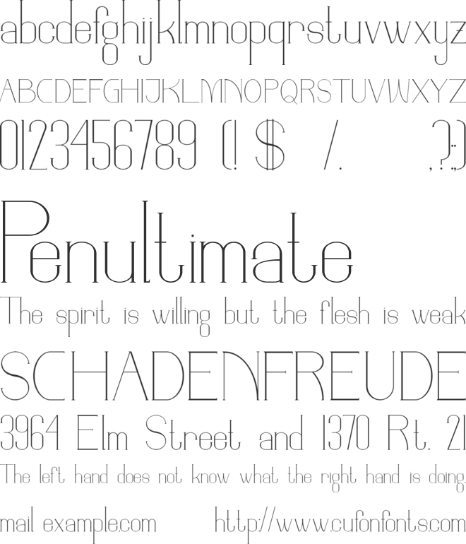 PARINOCK font preview