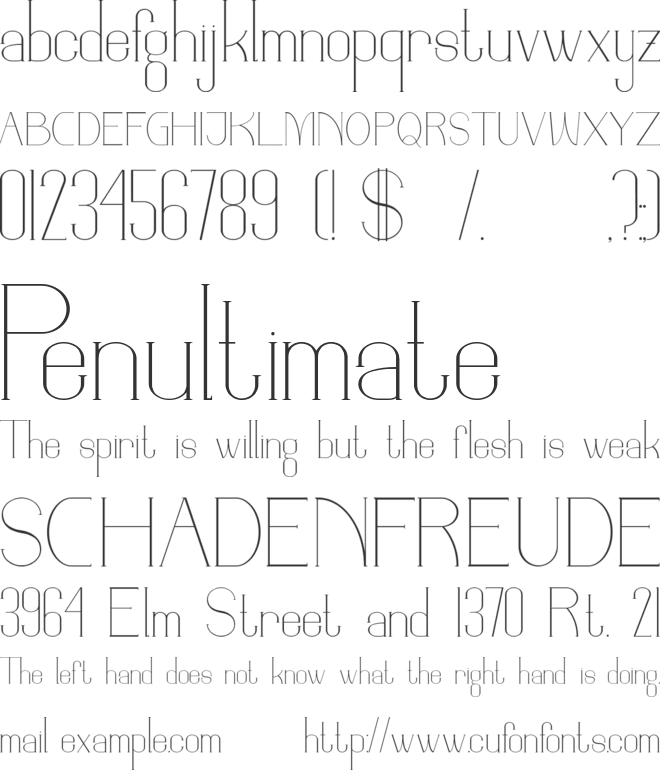 PARINOCK font preview